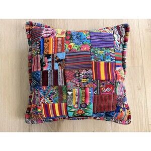 Patchwork Upcycled Huipil Sham Pillow - Guatemala
